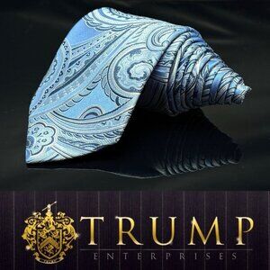 DONALD J. TRUMP  Signature Collection Blue Paisley MEN'S TIE 100% SILK  60.5”
